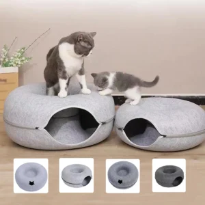 B-Tunnel Donut Cat Bed Interactive Tunnel Pet Felt For Indoor Cats