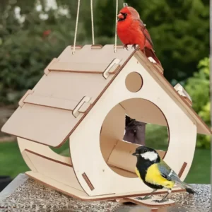 Hanging wooden bird feeders Aviary DIY assembled Birdhouse
