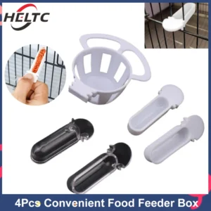 4Pcs Small Bird Plastic Food Cup Egg Tray Convenient Food Feeder Box