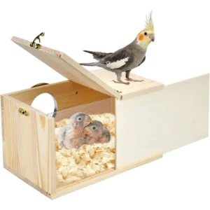 Parakeet Nesting Box Cockatiel Nesting Natural Pine Bird Nest Breeding Box